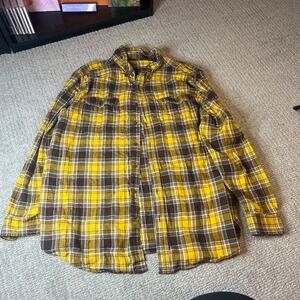 George Yellow Plaid Long Sleeve Button Up ADULT 3xl